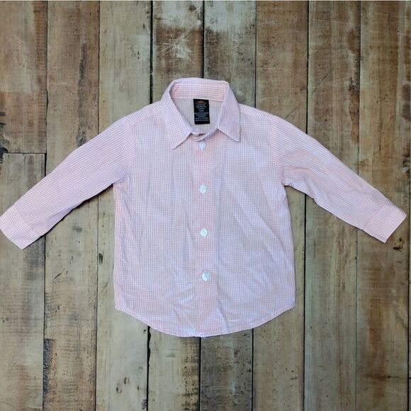 Dockers dress shirt size 12 months orange micro check Easter spring baby - Picture 1 of 5